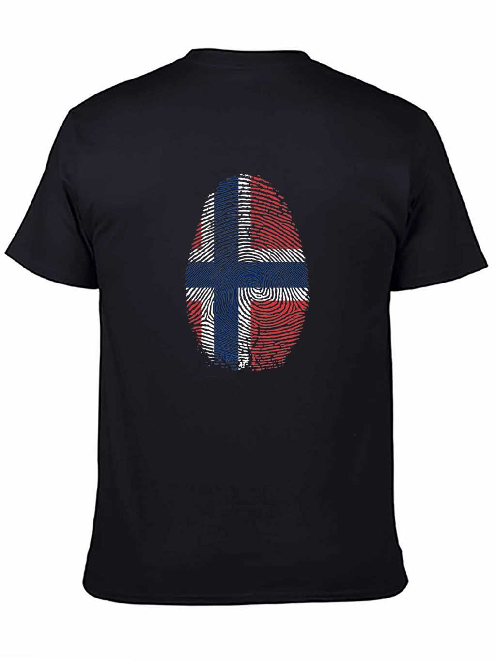 Norway Fingerprint Flag Graphic Tee - Black
