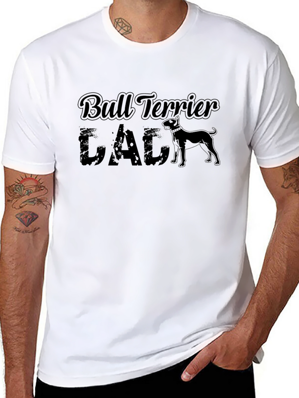 Bull Terrier Dad Black T-Shirt