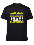 Warning Electronics T-Shirt - Funny Geek Tee
