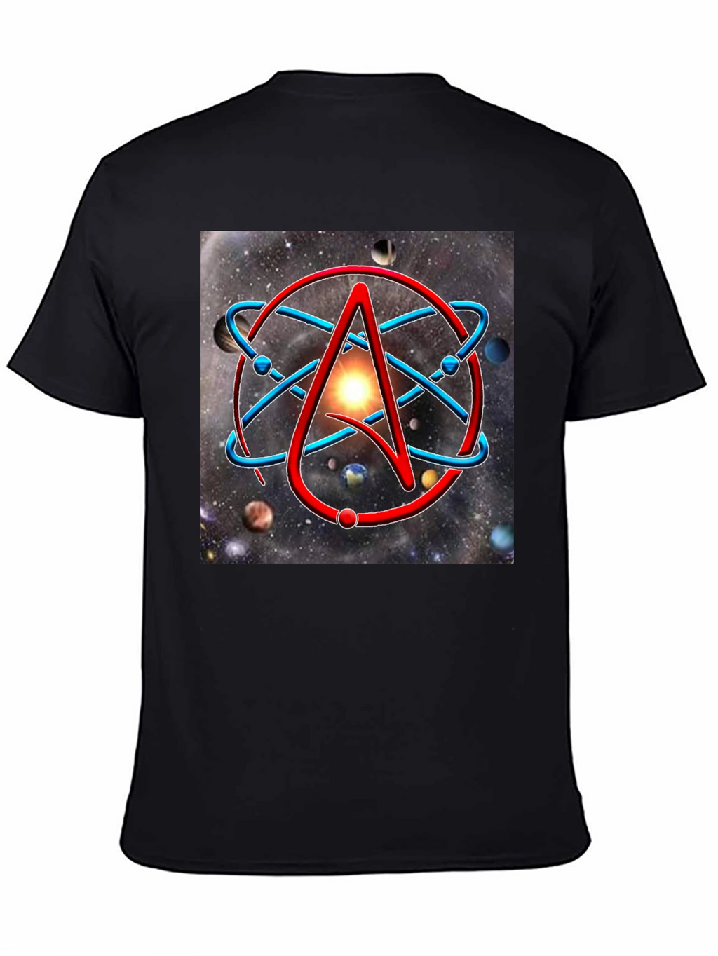 Atheist Symbol T-Shirt - Space Galaxy Design