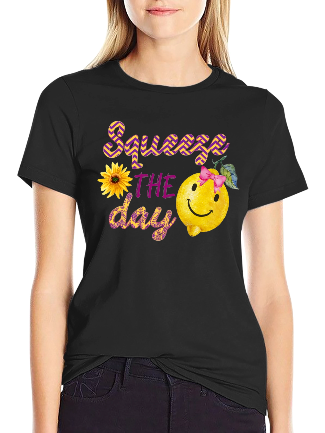 Squeeze the Day Black Graphic Tee