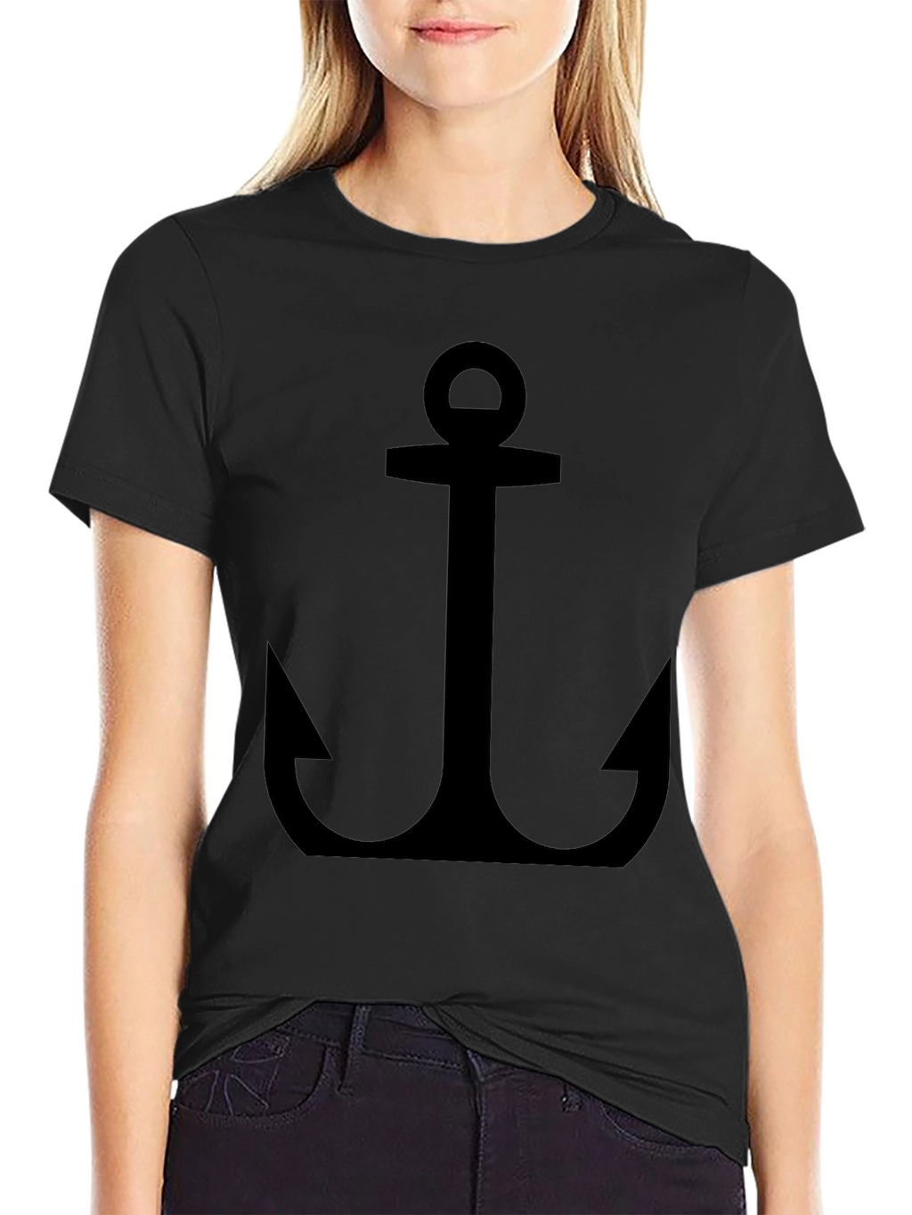 Anchor Graphic Tee - Classic Black Cotton