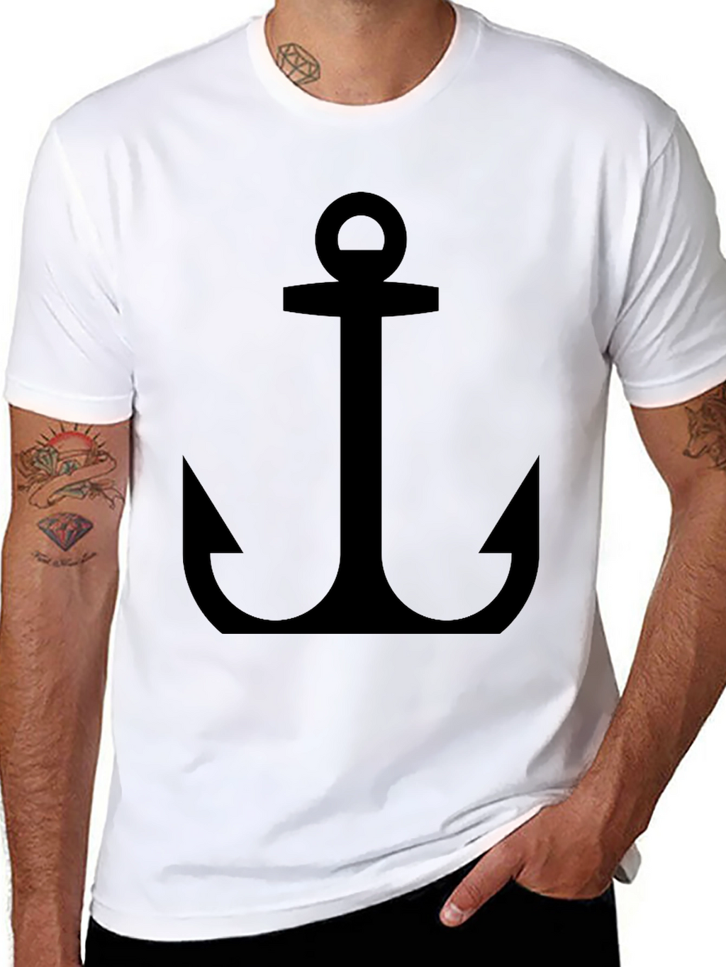 Anchor Graphic Tee - Classic Black Cotton