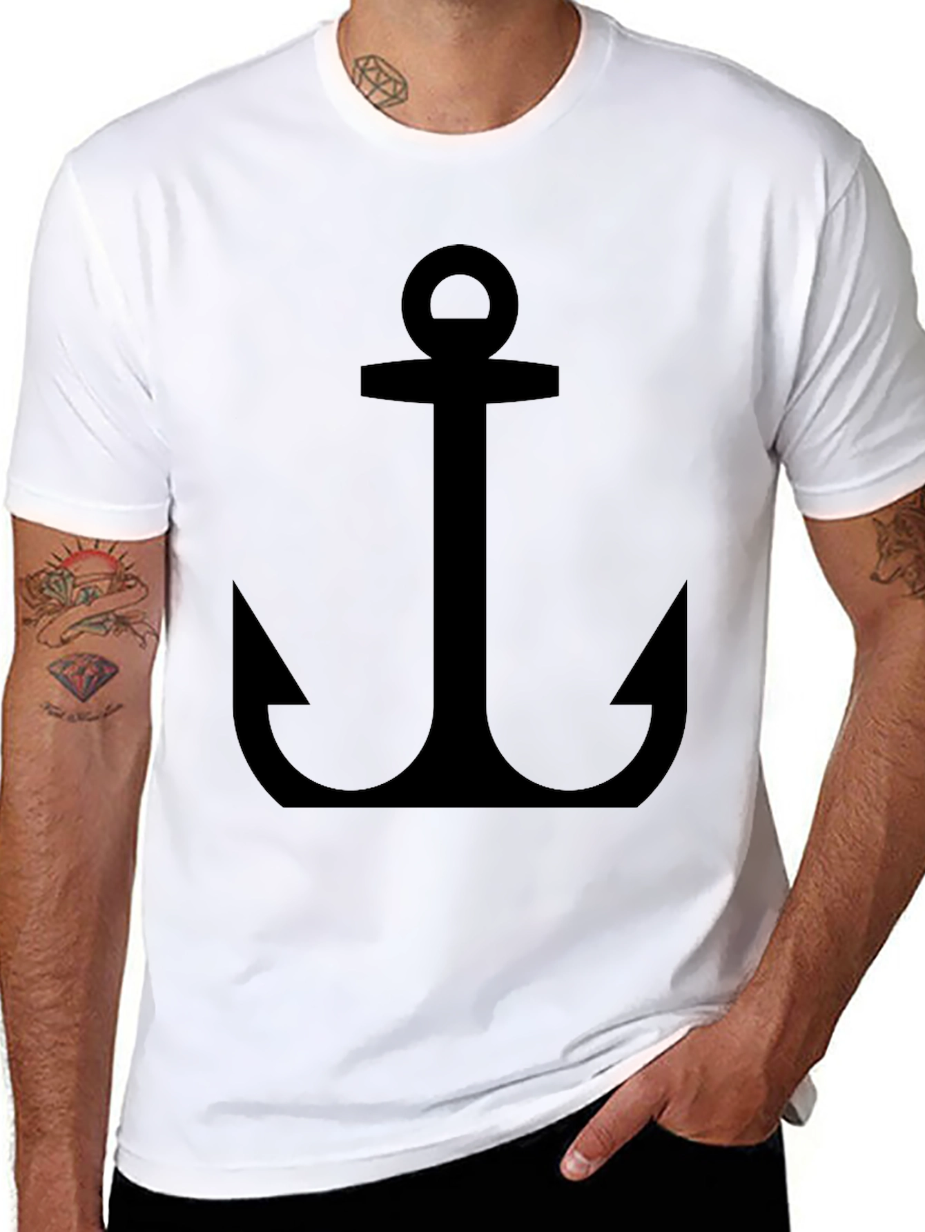 Anchor Graphic Tee - Classic Black Cotton
