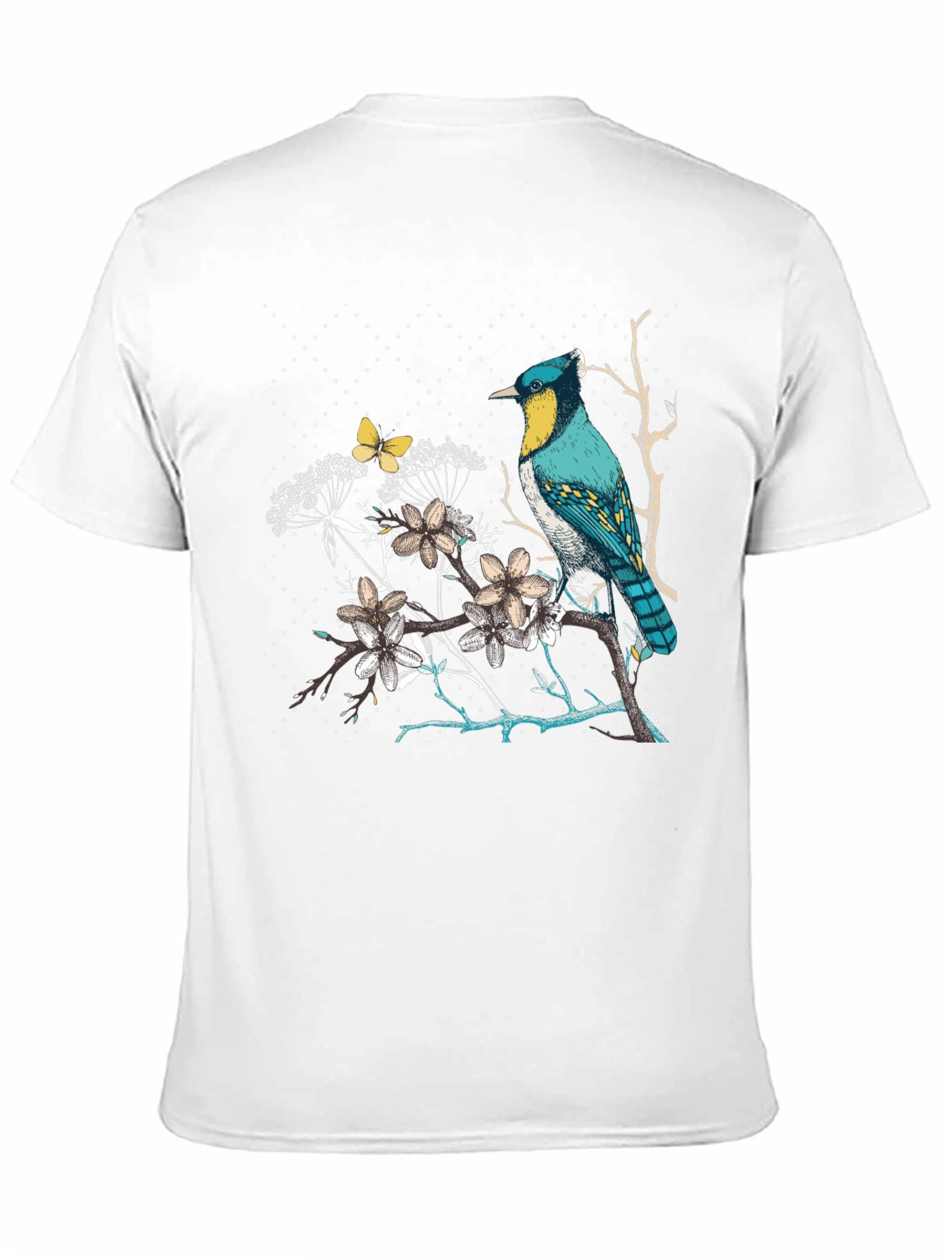 Bird & Butterfly Graphic Tee - Nature Inspired Design