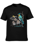 Bird & Butterfly Graphic Tee - Nature Inspired Design