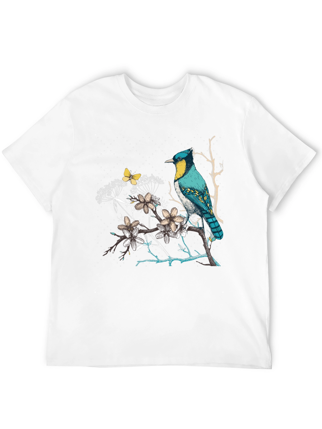 Bird & Butterfly Graphic Tee - Nature Inspired Design