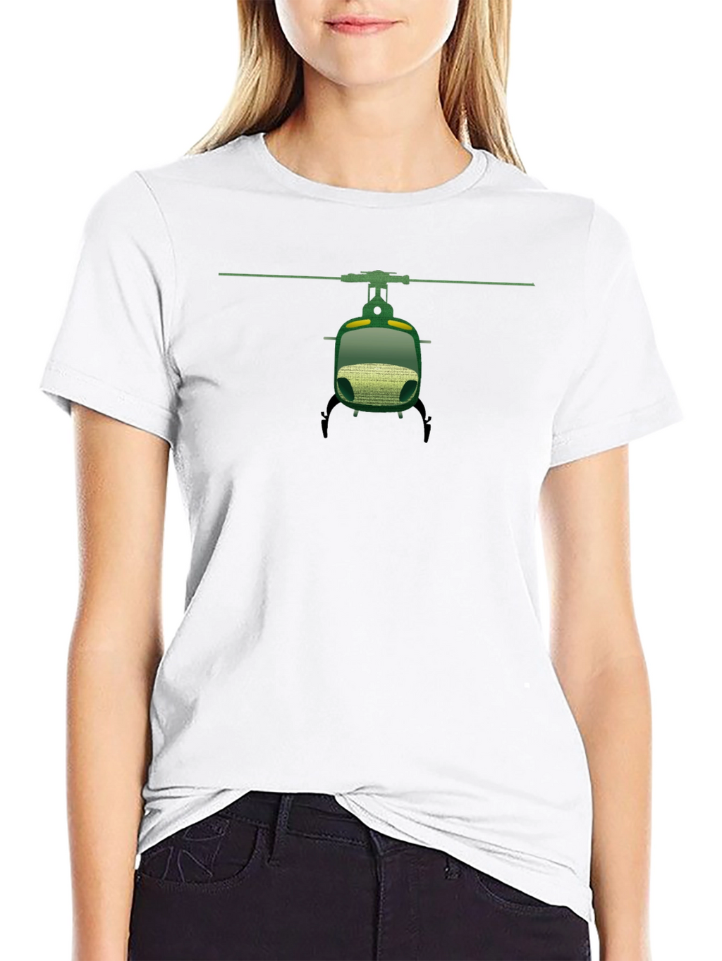 Helicopter Graphic T-Shirt - Black Cotton Tee