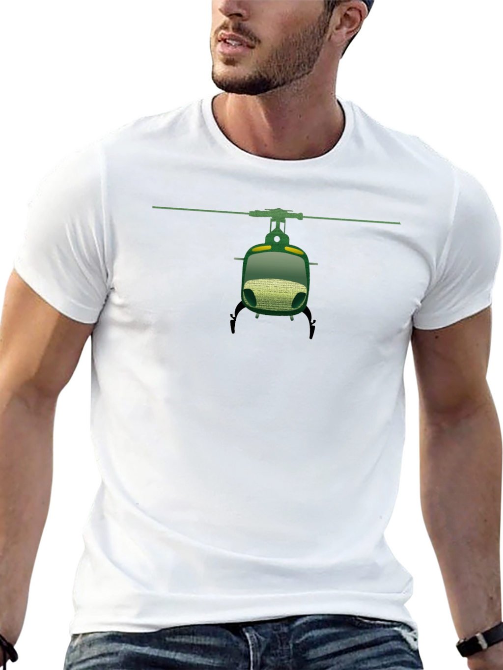 Helicopter Graphic T-Shirt - Black Cotton Tee