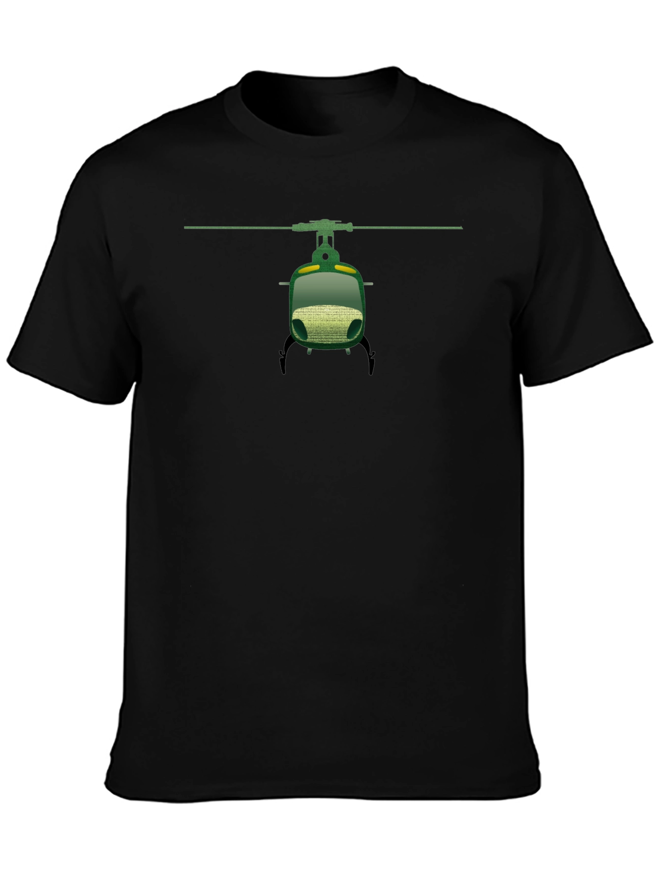 Helicopter Graphic T-Shirt - Black Cotton Tee