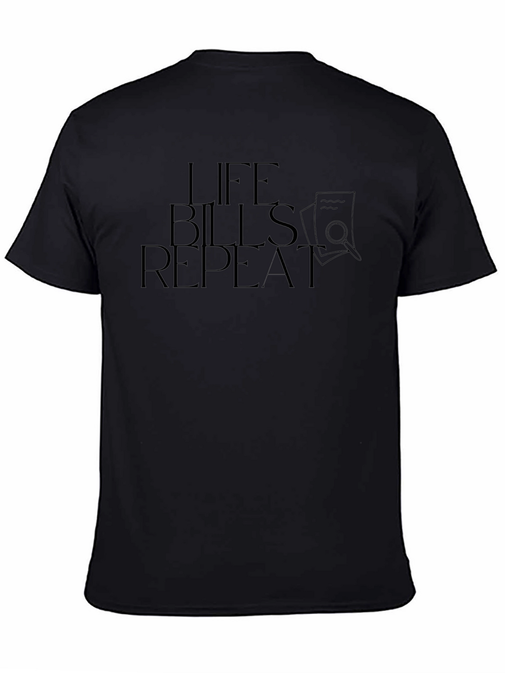 Life Bills Repeat Graphic Tee - Black