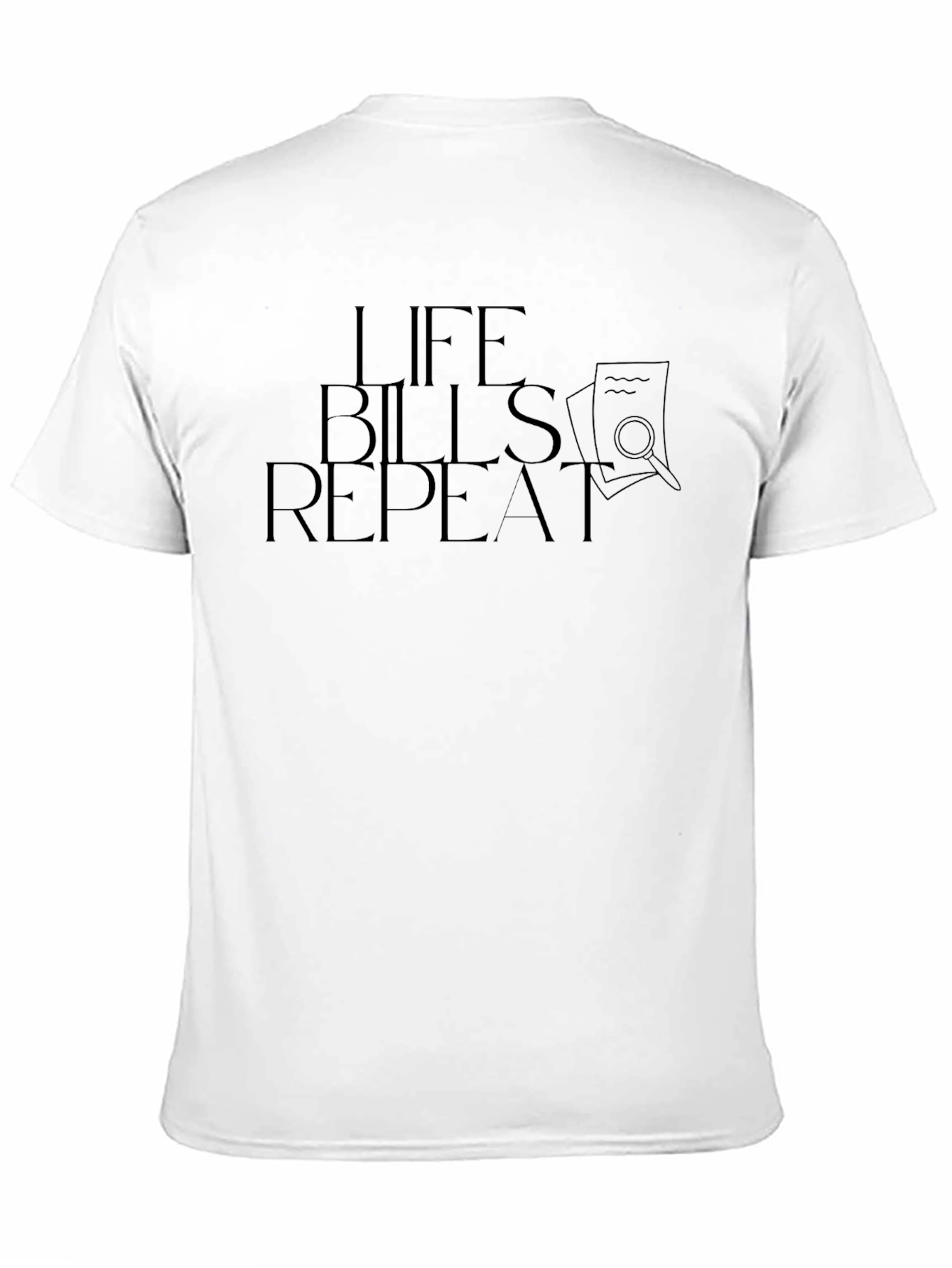 Life Bills Repeat Graphic Tee - Black