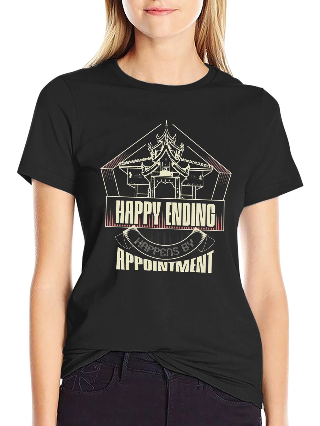 Happy Ending By Appointment Black Graphic Tee