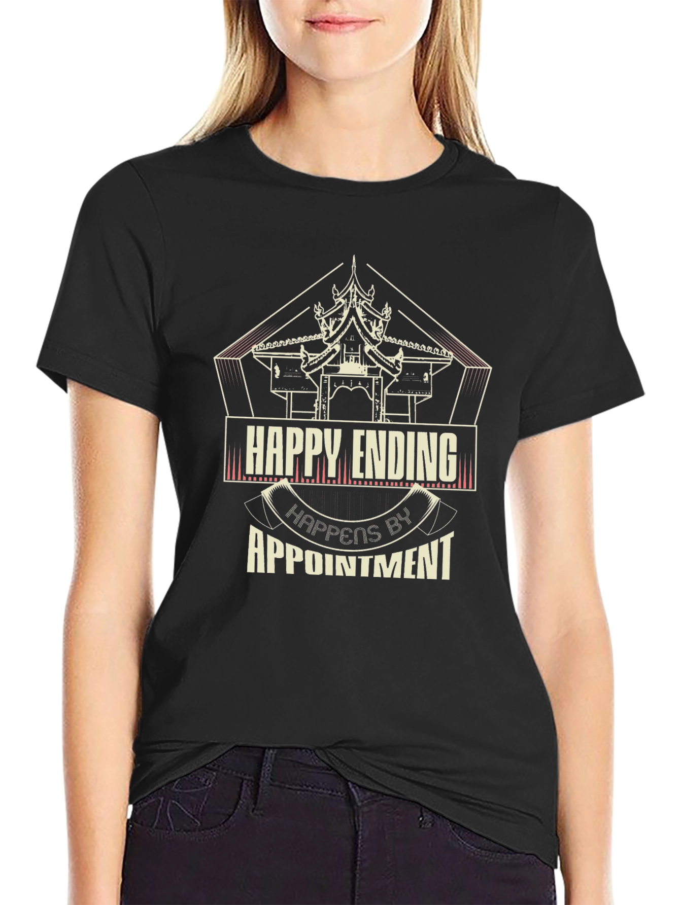 Happy Ending By Appointment Black Graphic Tee