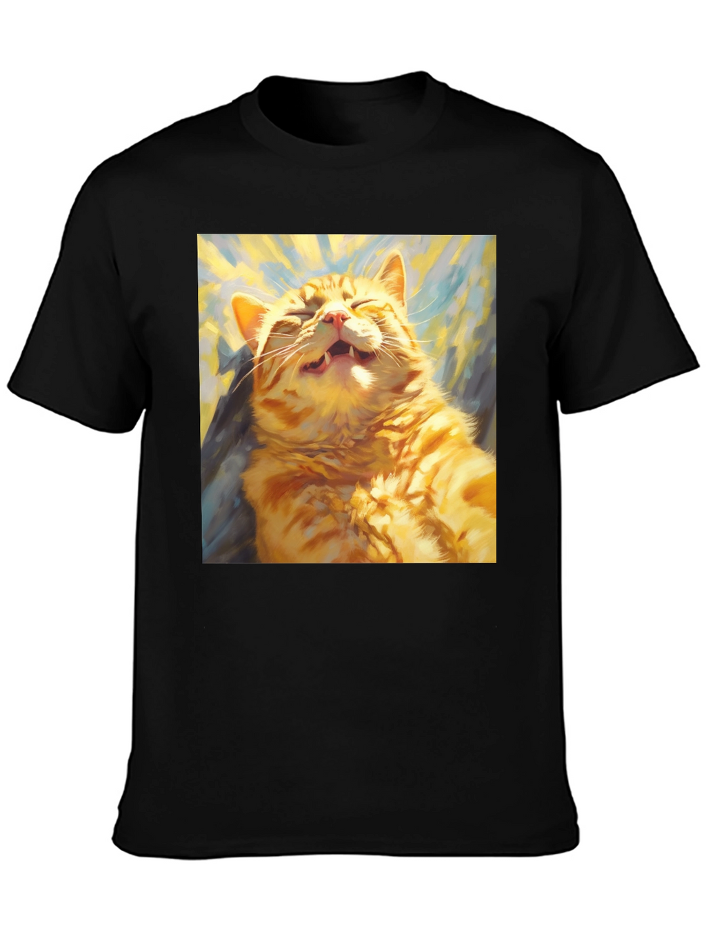 Funny Cat Graphic Tee - Soft Cotton Crewneck T-Shirt