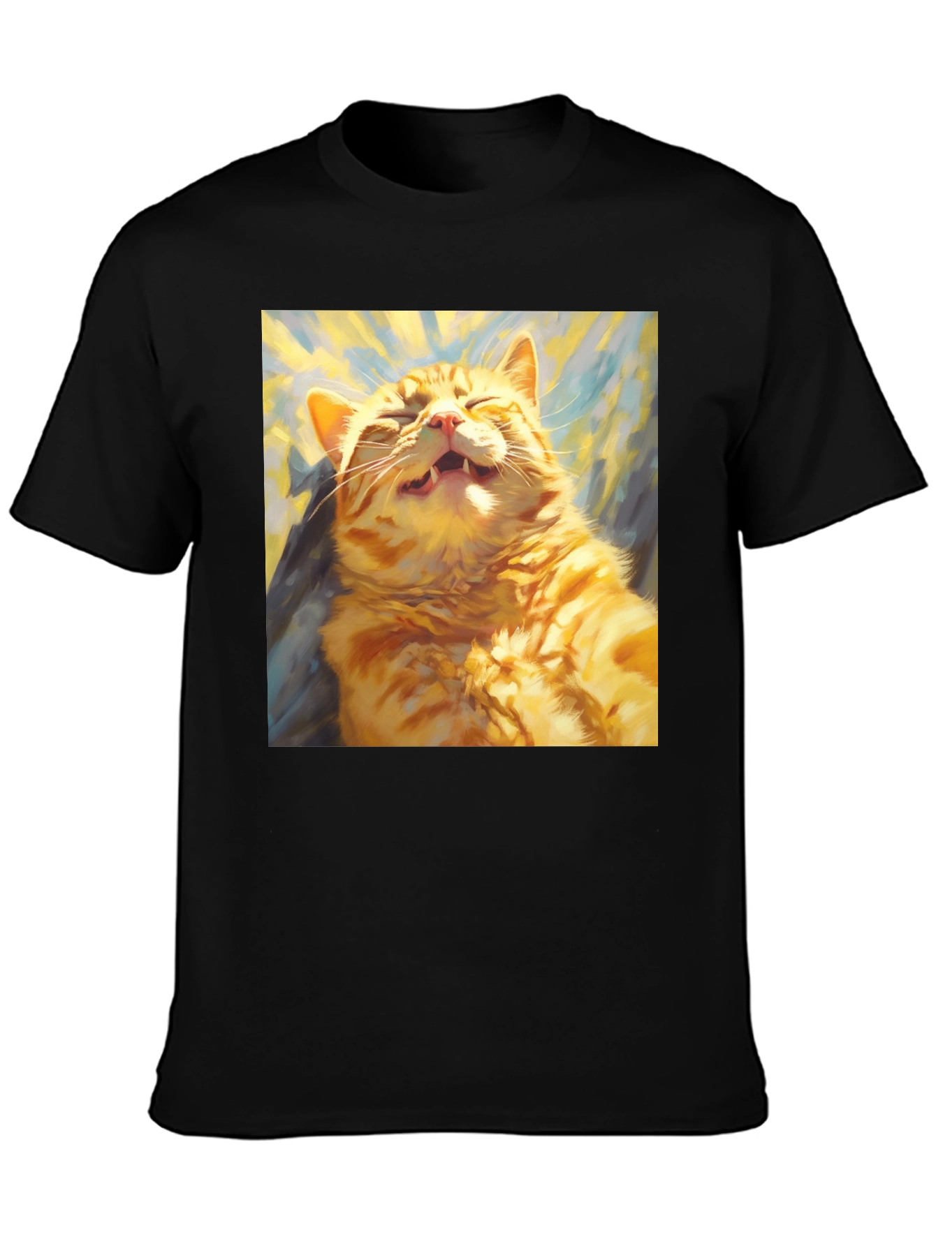 Funny Cat Graphic Tee - Soft Cotton Crewneck T-Shirt
