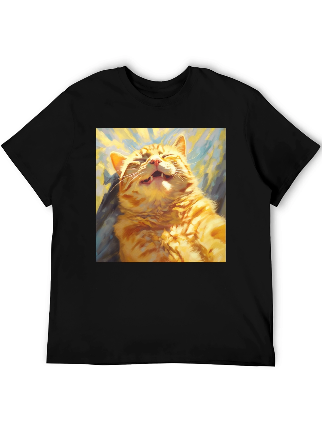 Funny Cat Graphic Tee - Soft Cotton Crewneck T-Shirt