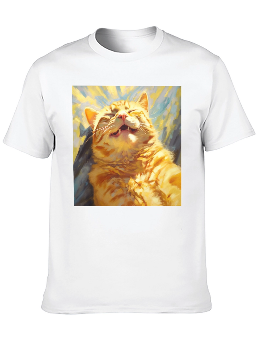 Funny Cat Graphic Tee - Soft Cotton Crewneck T-Shirt