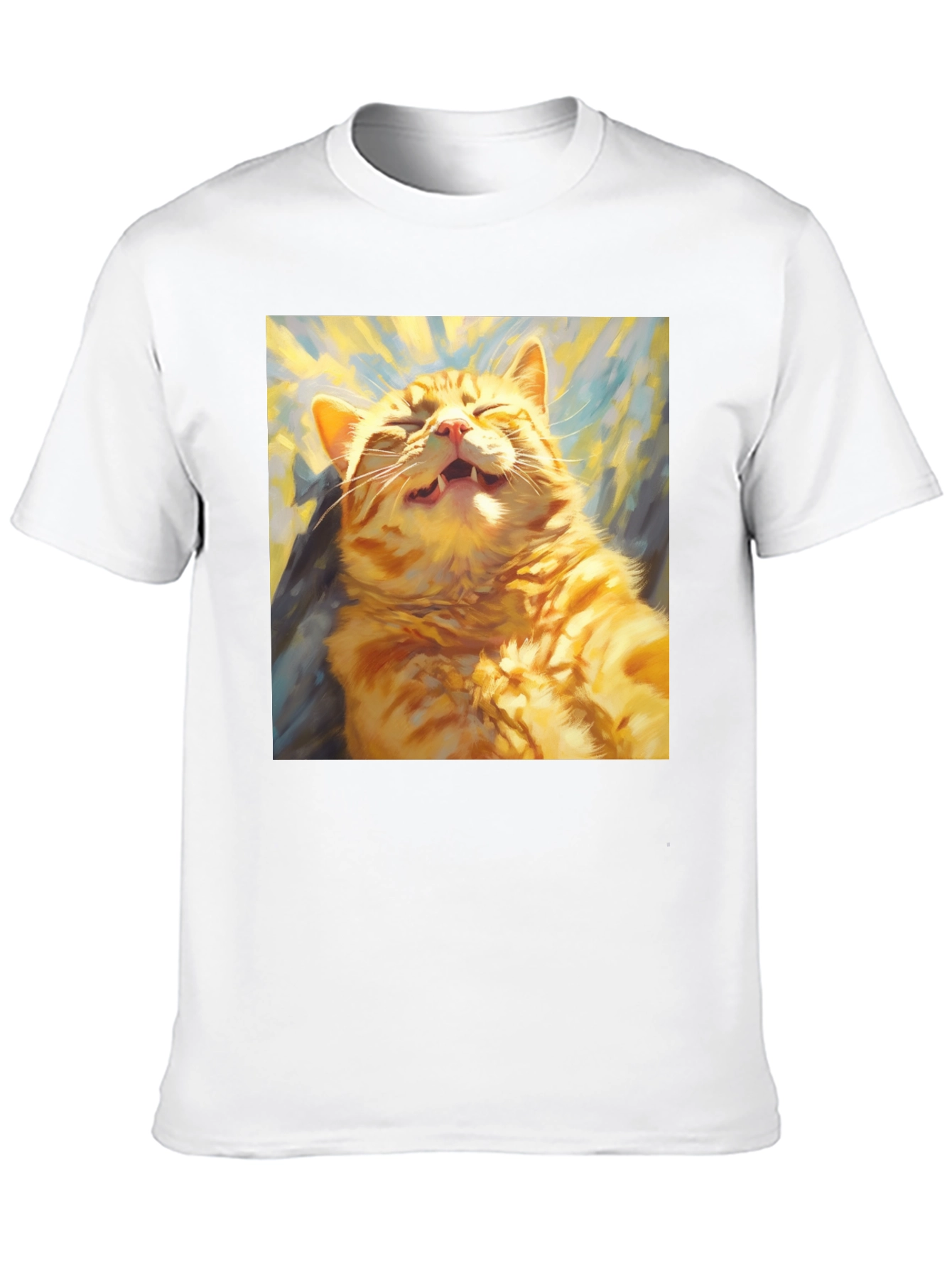 Funny Cat Graphic Tee - Soft Cotton Crewneck T-Shirt