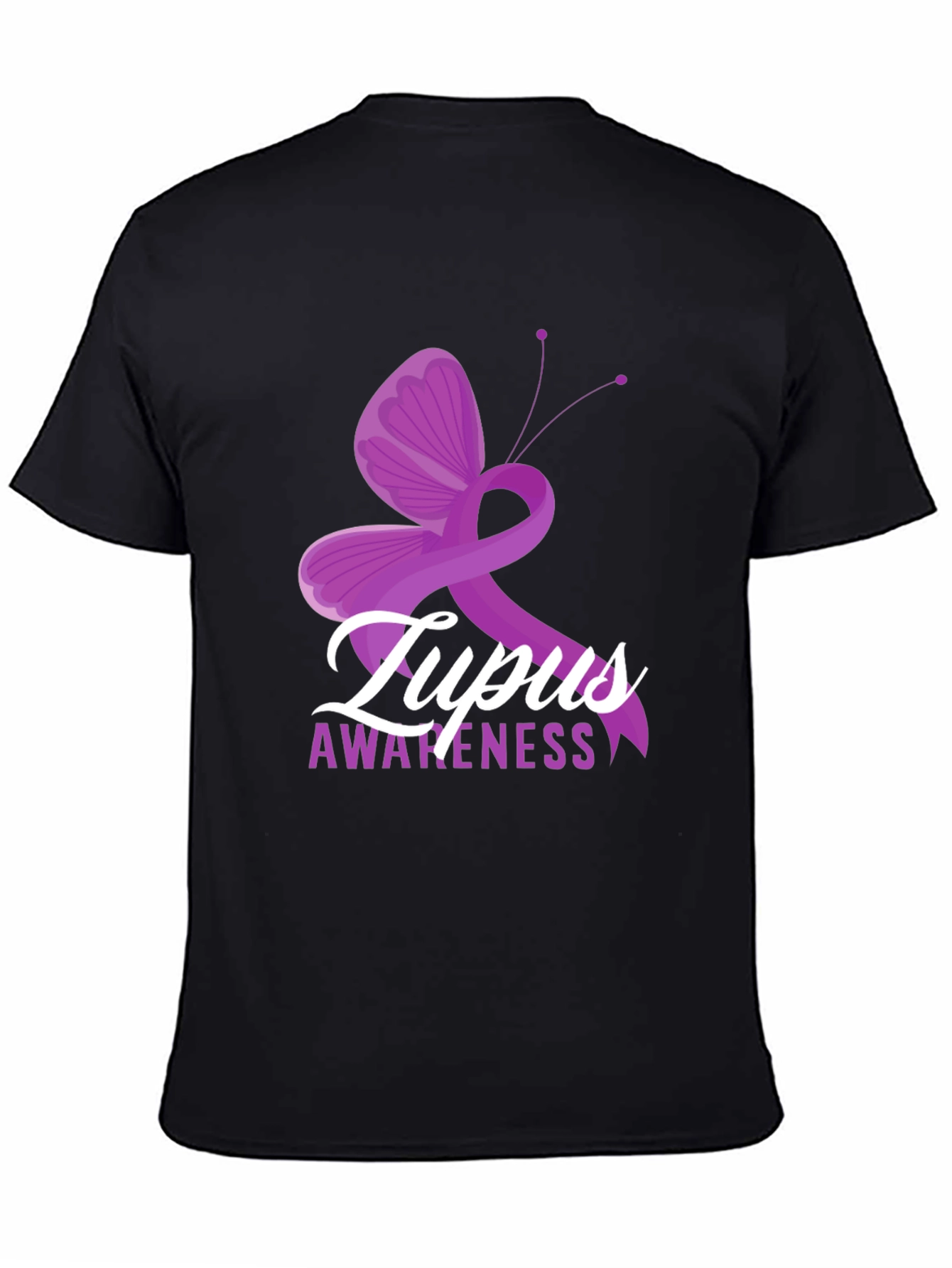 Lupus Awareness Ribbon Butterfly Graphic T-Shirt