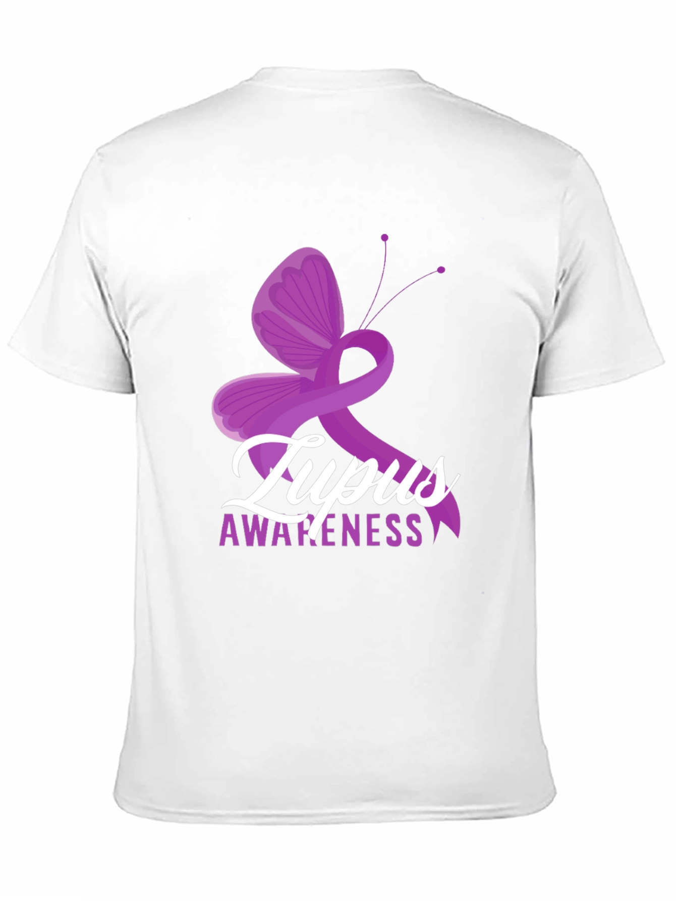 Lupus Awareness Ribbon Butterfly Graphic T-Shirt