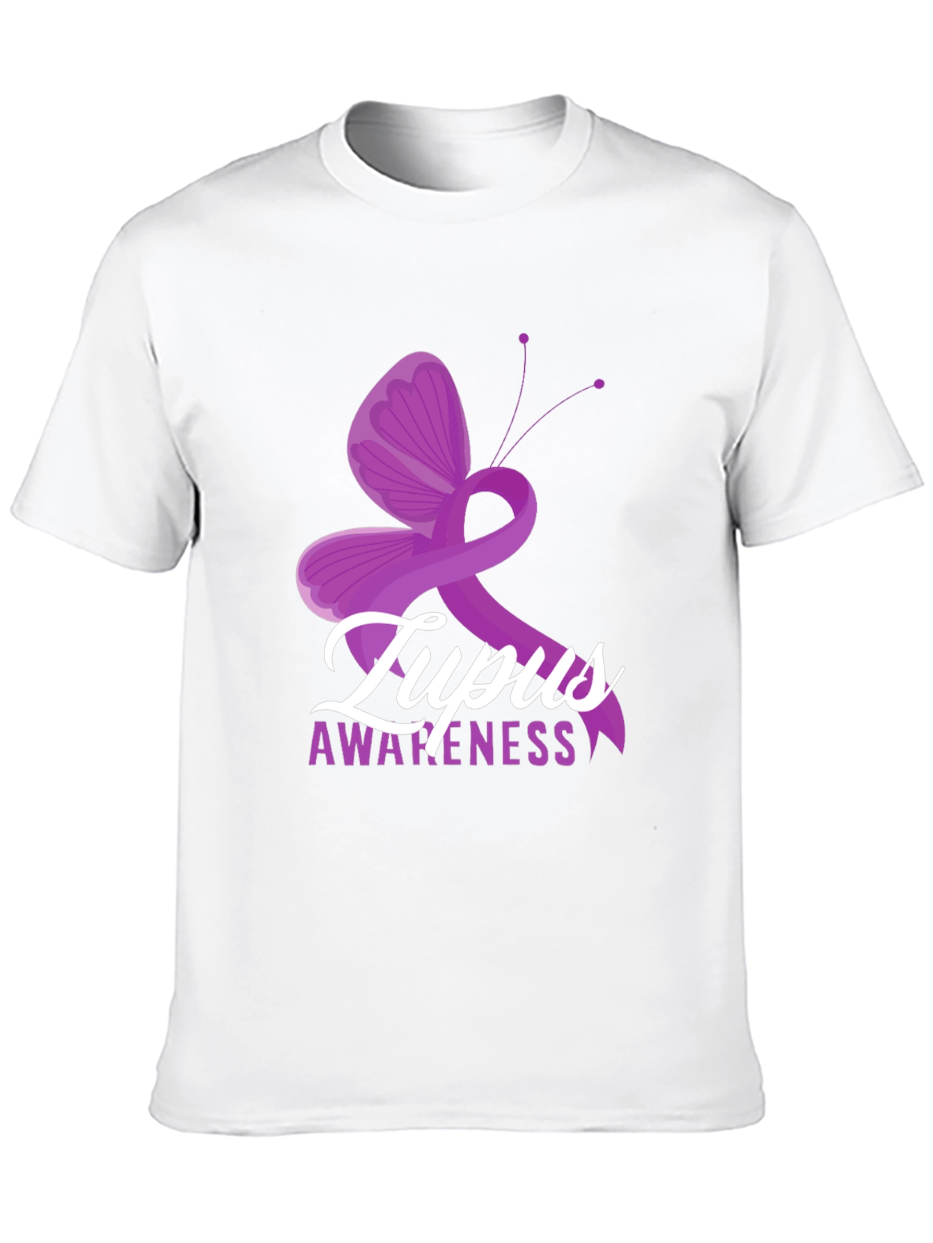 Lupus Awareness Ribbon Butterfly Graphic T-Shirt