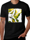 Abstract Graphic Print Tee - Black