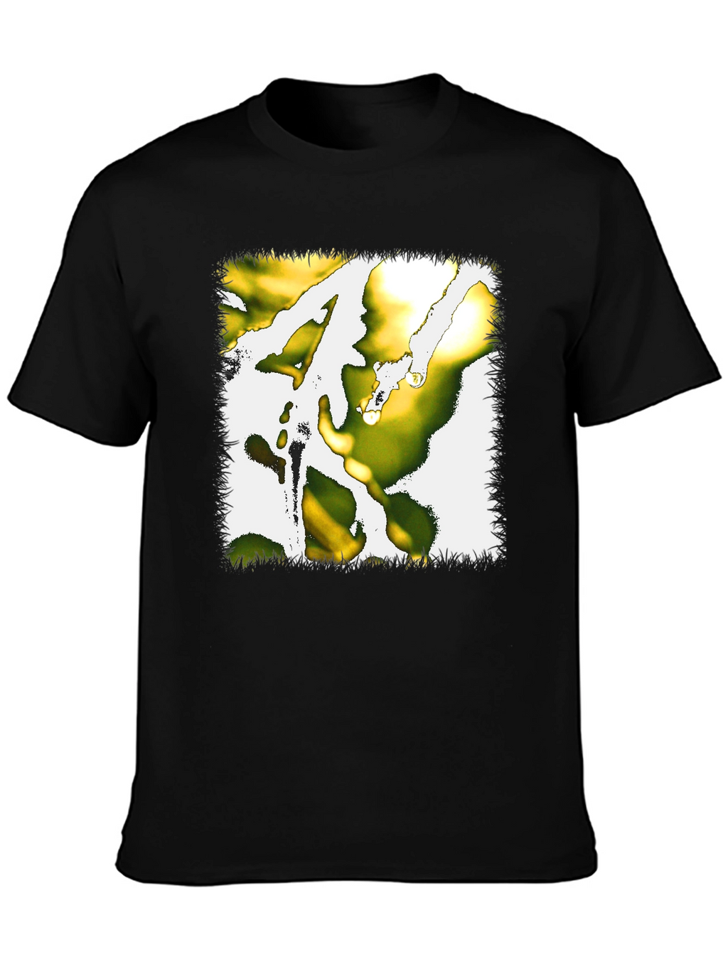 Abstract Graphic Print Tee - Black