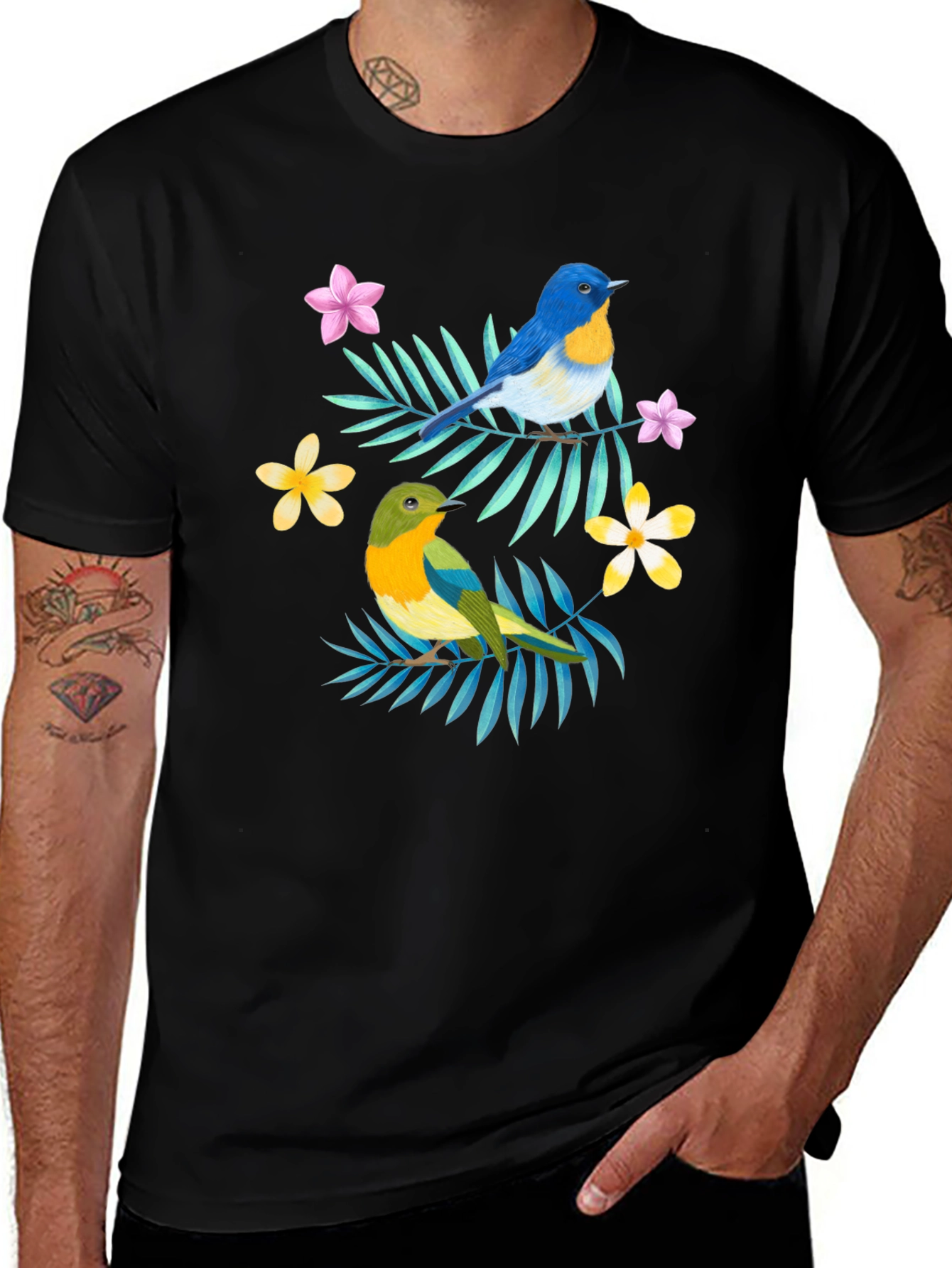 Tropical Bird Graphic Print Tee