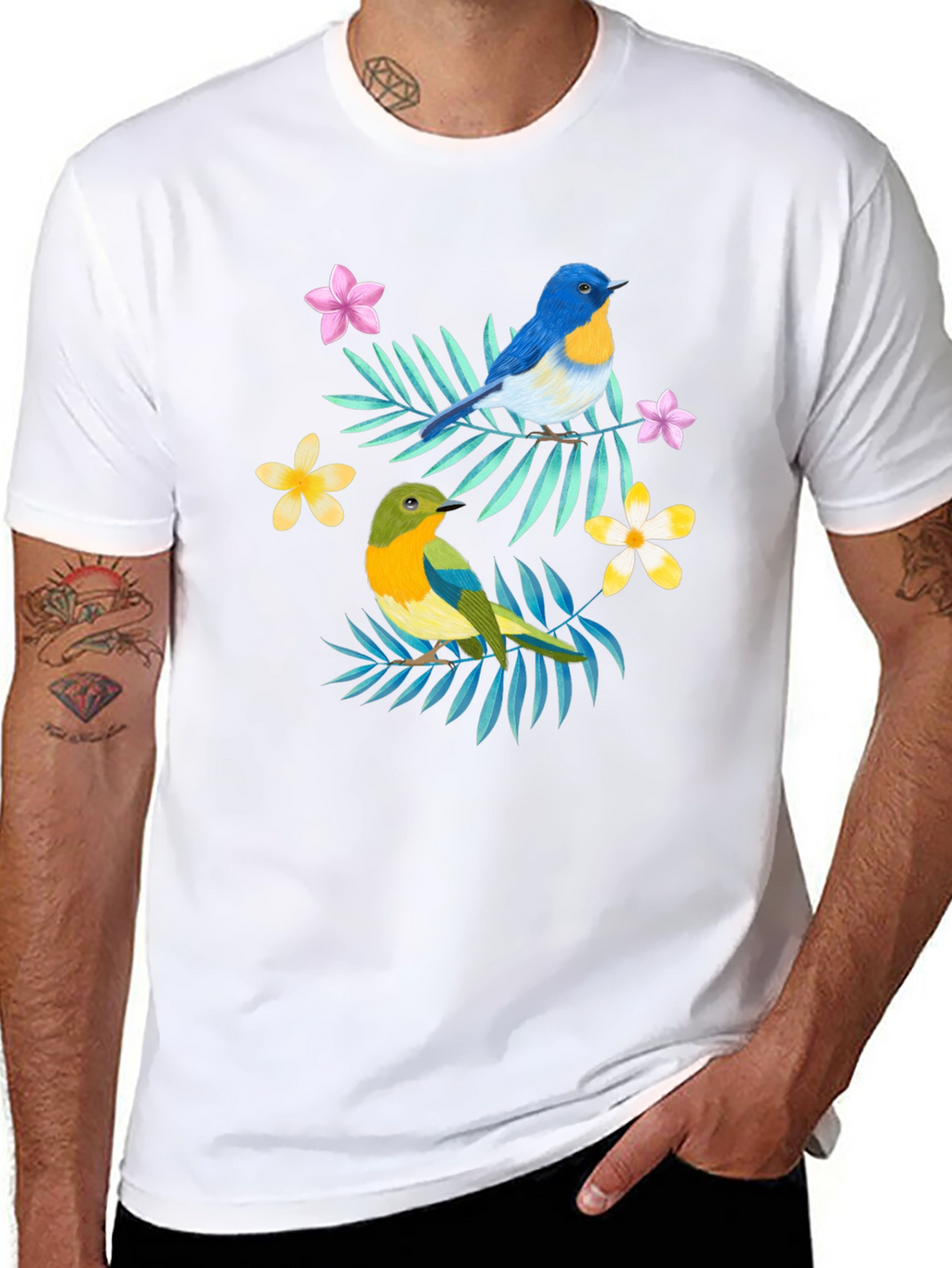 Tropical Bird Graphic Print Tee
