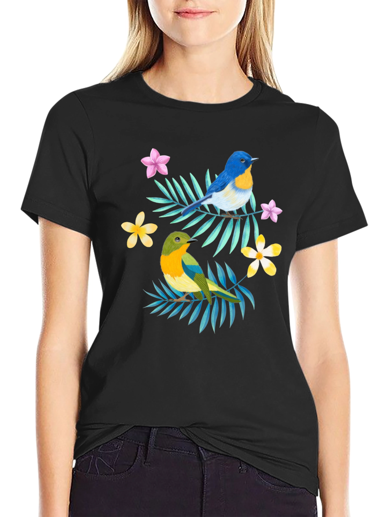 Tropical Bird Graphic Print Tee