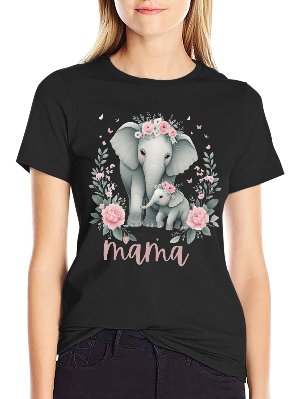 Mama Elephant Floral Tee
