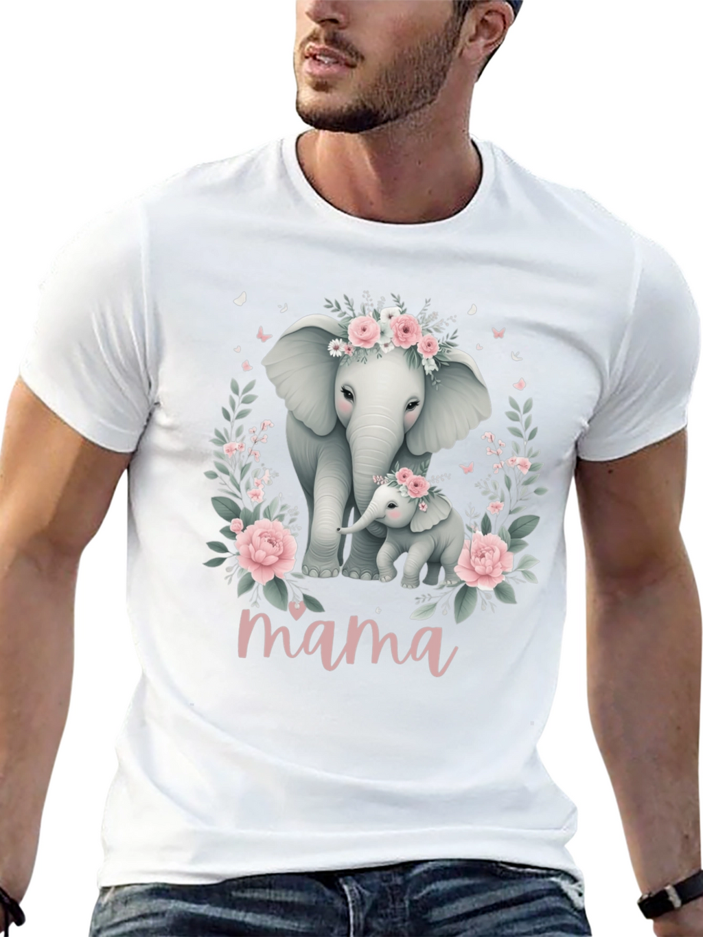 Mama Elephant Floral Tee