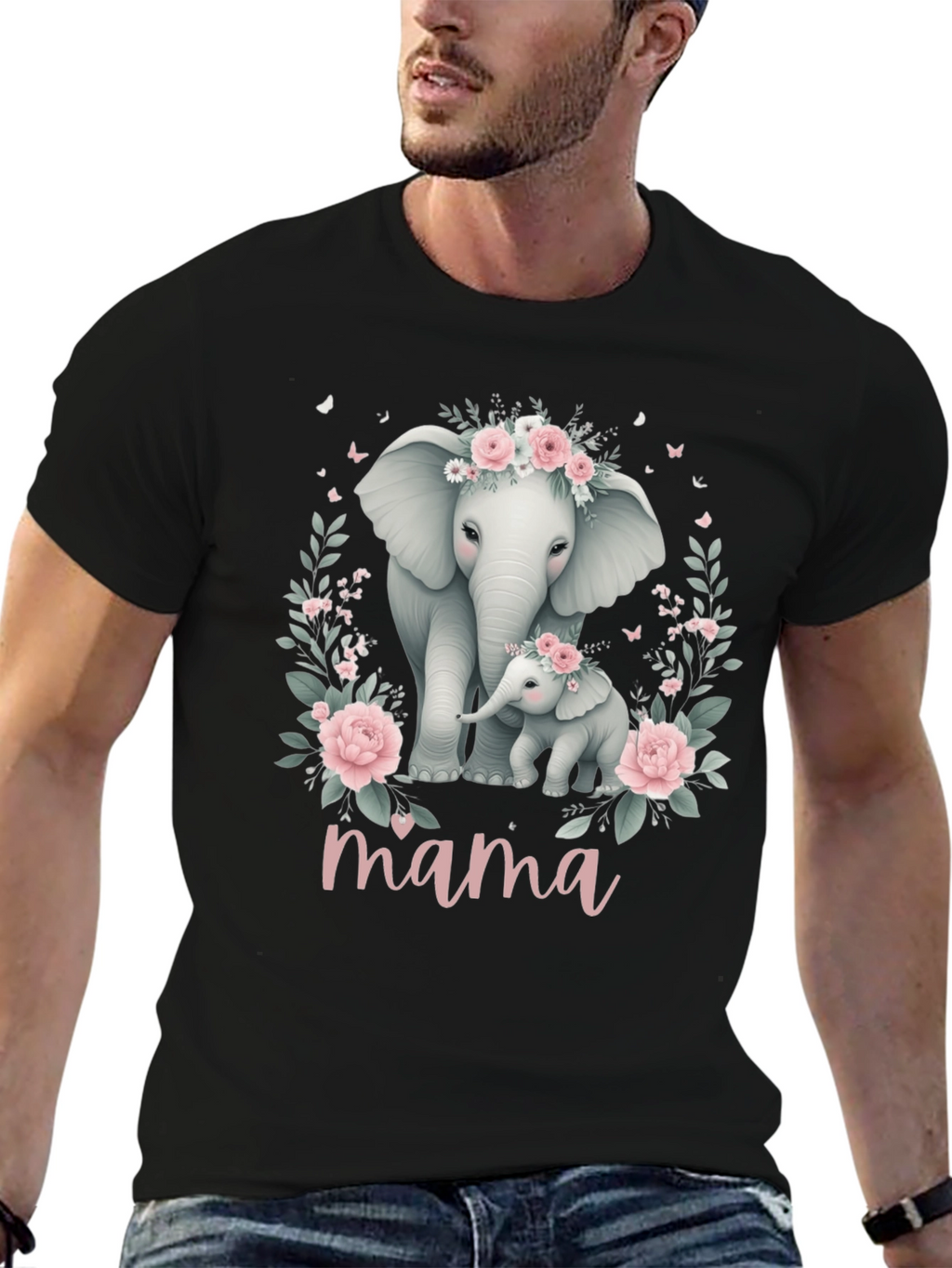 Mama Elephant Floral Tee