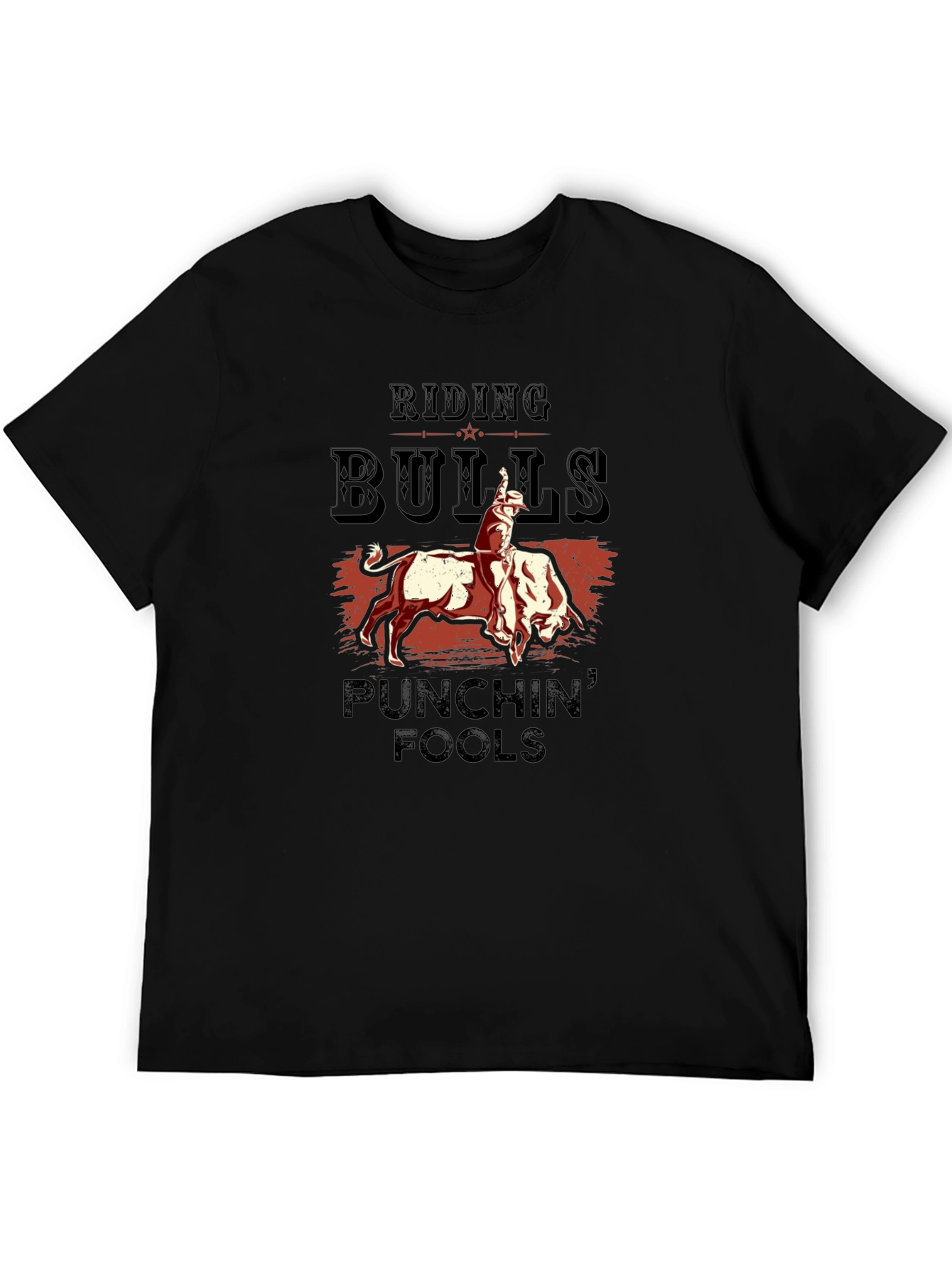 Riding Bulls T-Shirt - Punchin Fools Graphic Tee