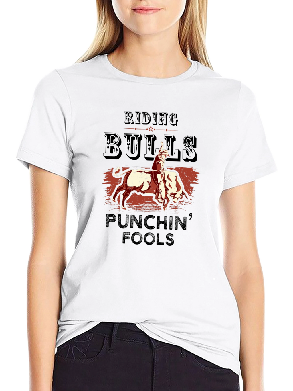 Riding Bulls T-Shirt - Punchin Fools Graphic Tee