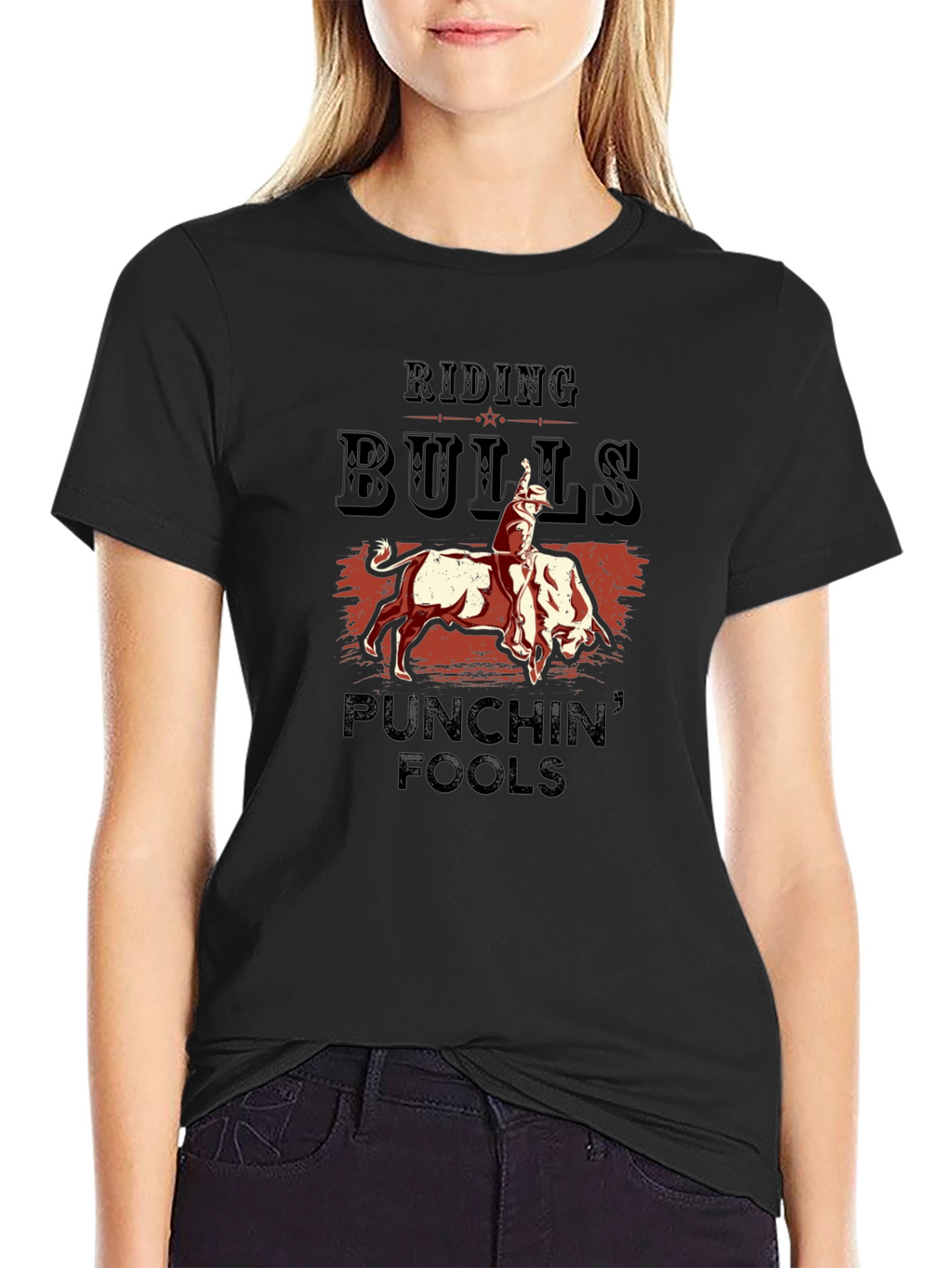 Riding Bulls T-Shirt - Punchin Fools Graphic Tee