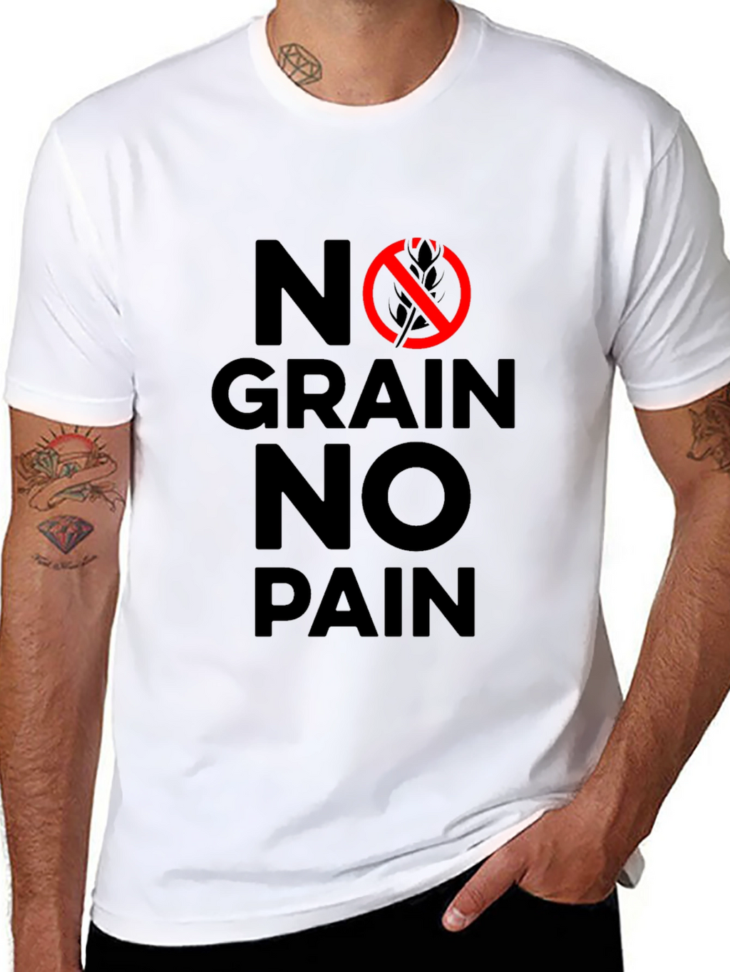 No Grain No Pain Graphic Tee - Black
