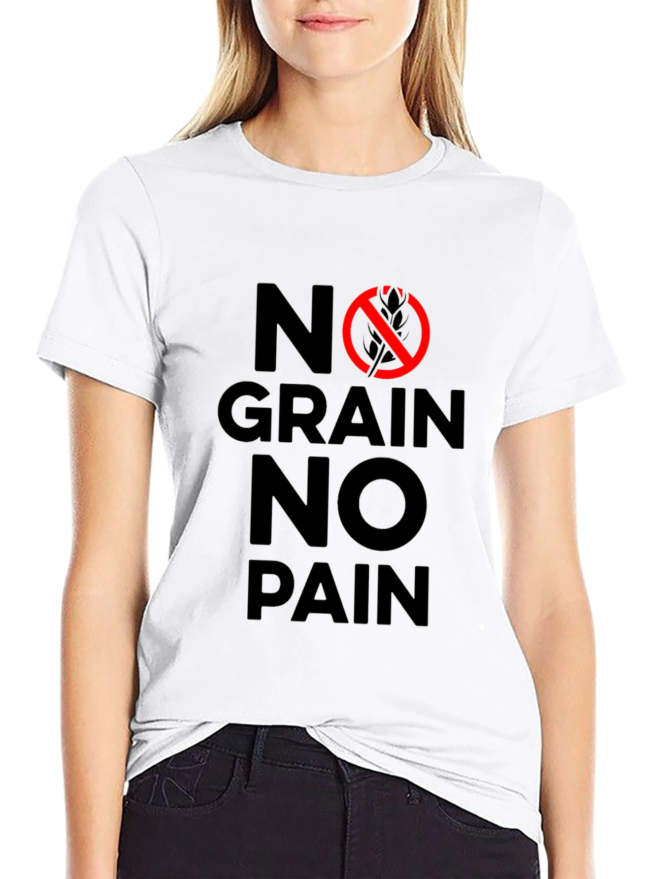 No Grain No Pain Graphic Tee - Black