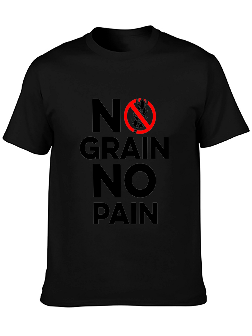 No Grain No Pain Graphic Tee - Black
