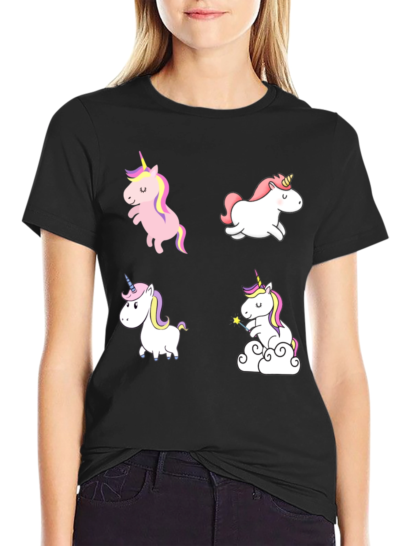 Unicorn T-Shirt - Cute Cartoon Design