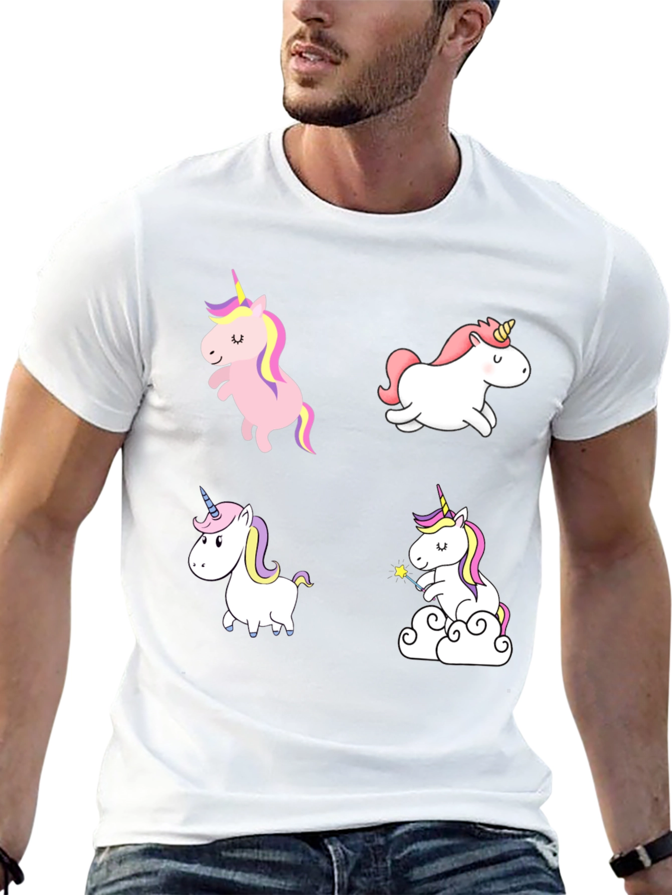 Unicorn T-Shirt - Cute Cartoon Design