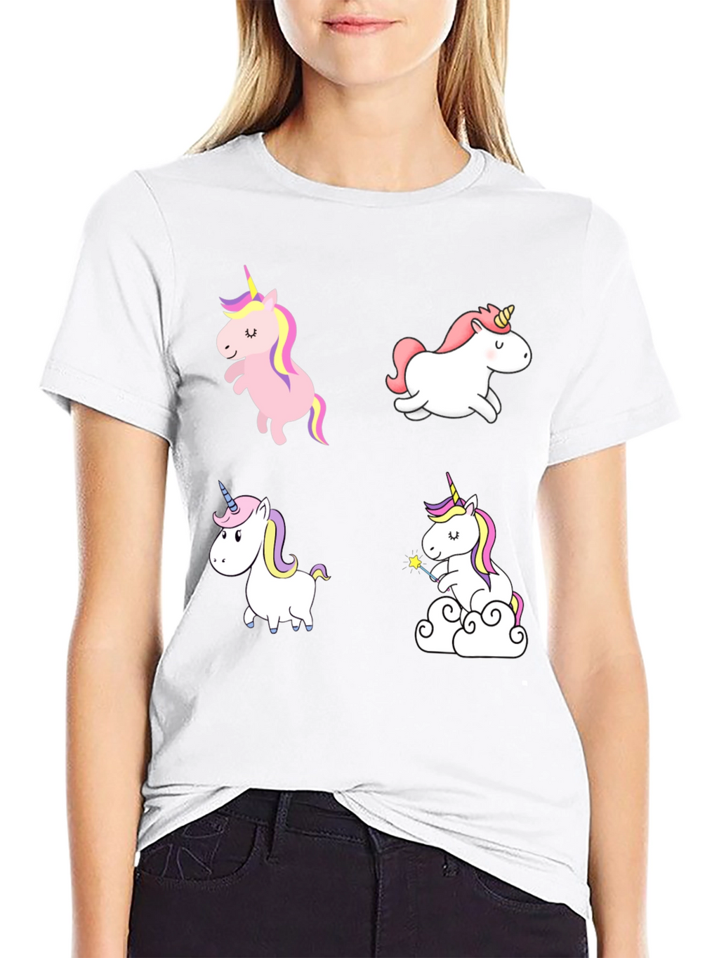 Unicorn T-Shirt - Cute Cartoon Design