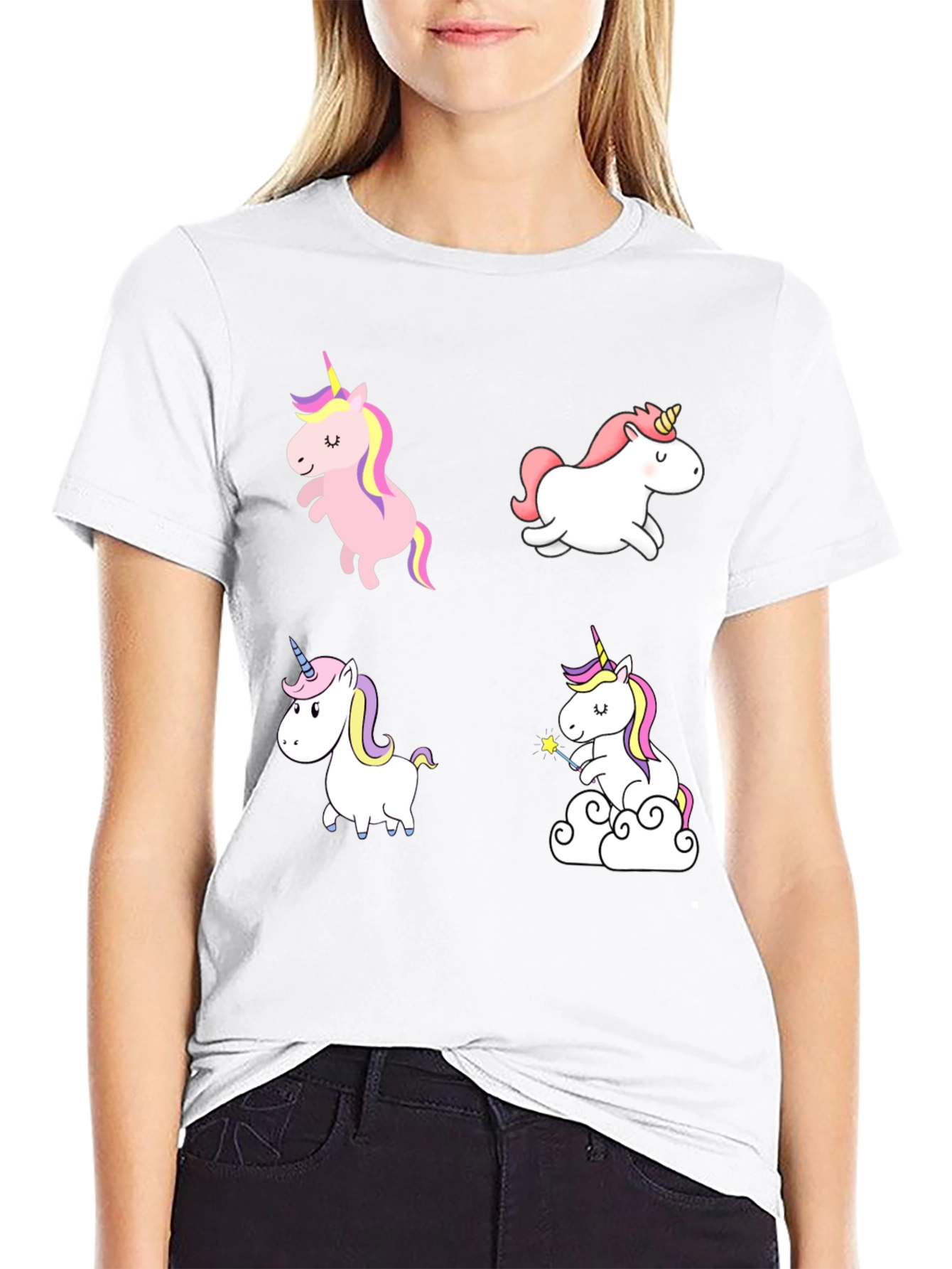 Unicorn T-Shirt - Cute Cartoon Design