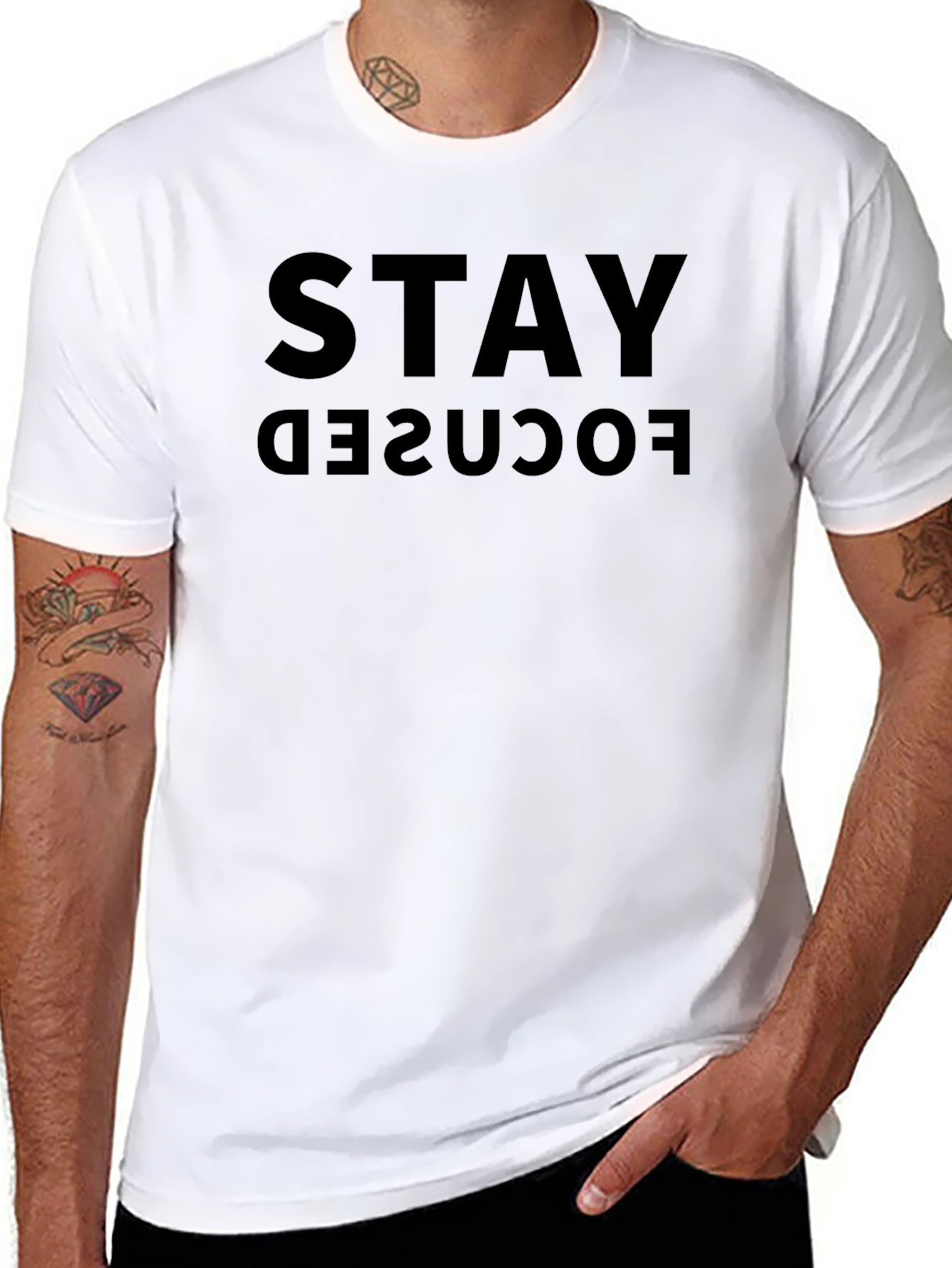 Stay Focused Black T-Shirt - Motivational Tee