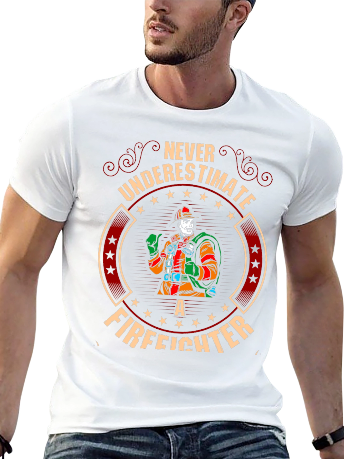 Never Underestimate a Firefighter Graphic Tee