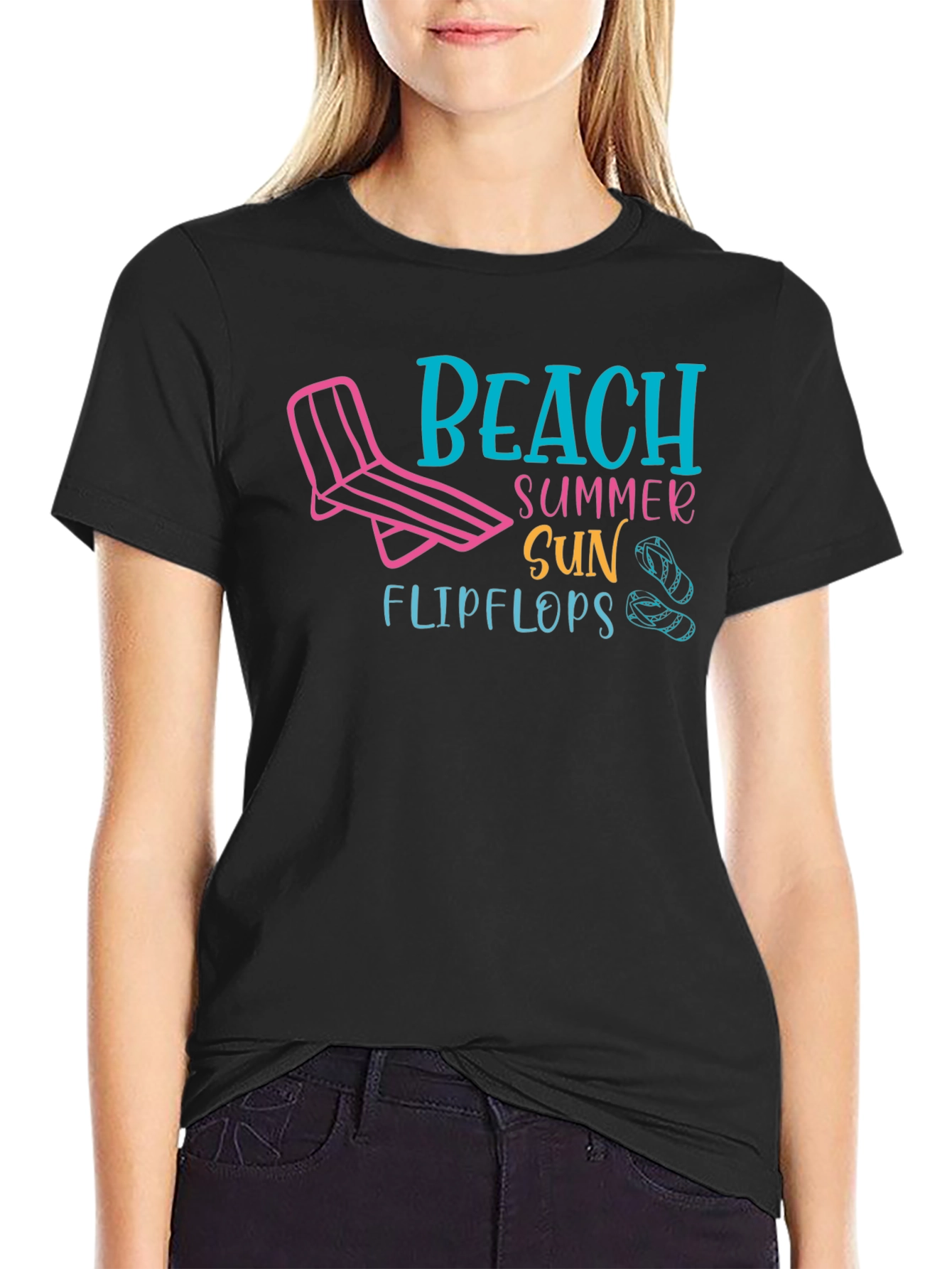 Beach Summer Sun Flip Flops Graphic T-Shirt