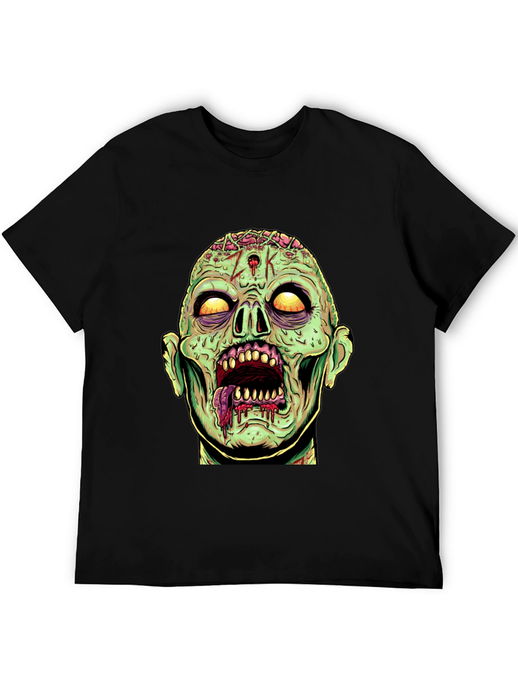 Zombie Head Graphic Print T-Shirt