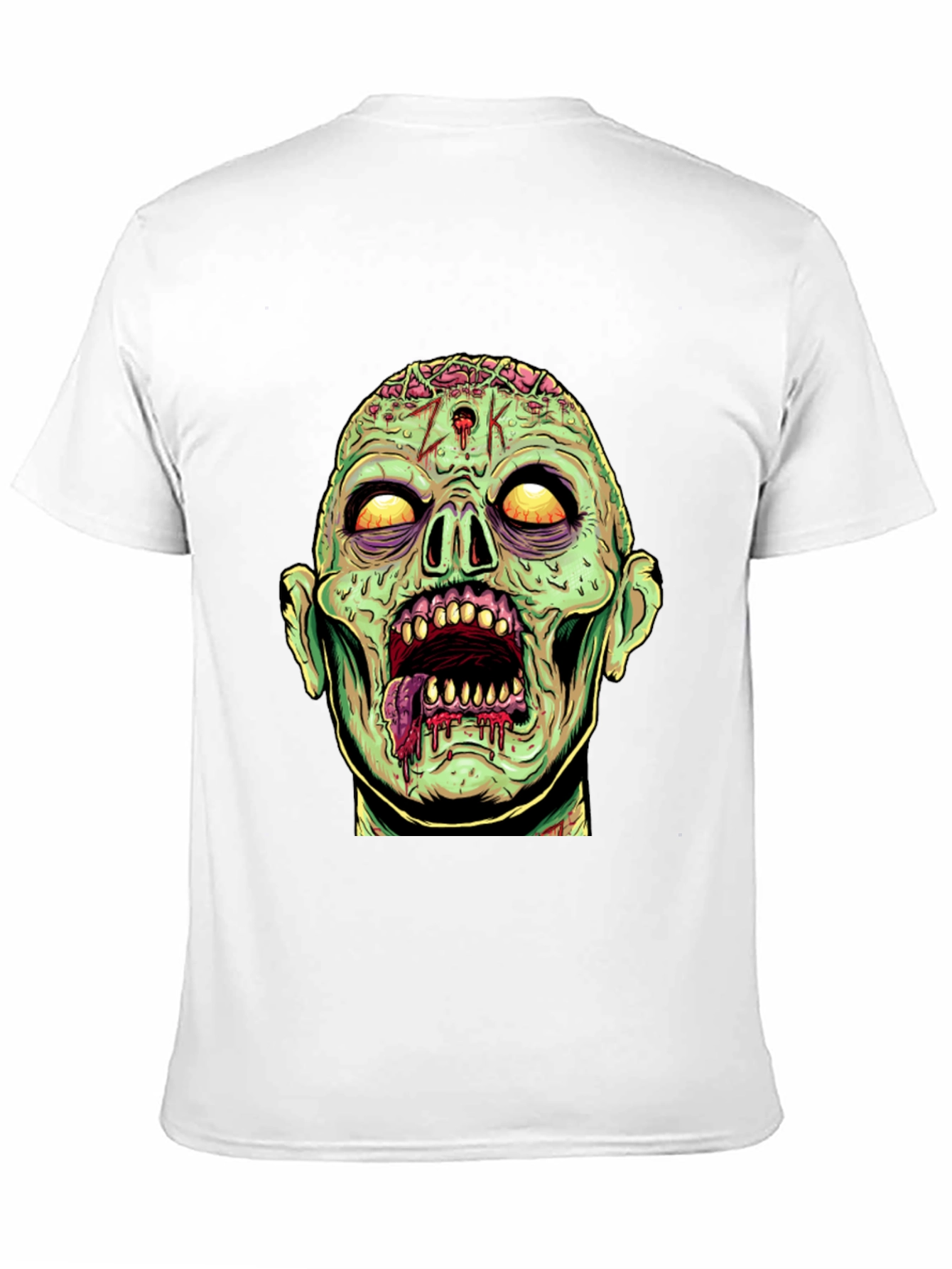 Zombie Head Graphic Print T-Shirt