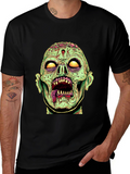 Zombie Head Graphic Print T-Shirt